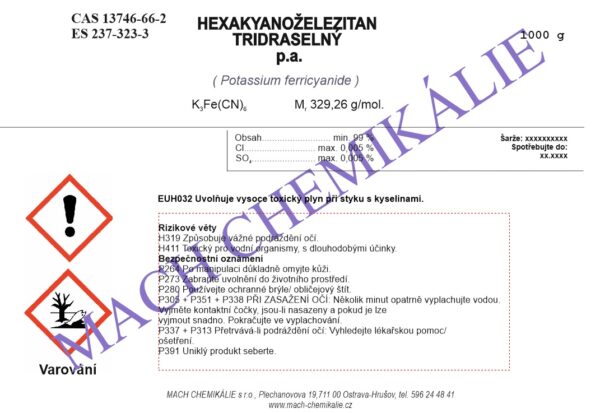 Hexakyanozelezitan draselny 1000