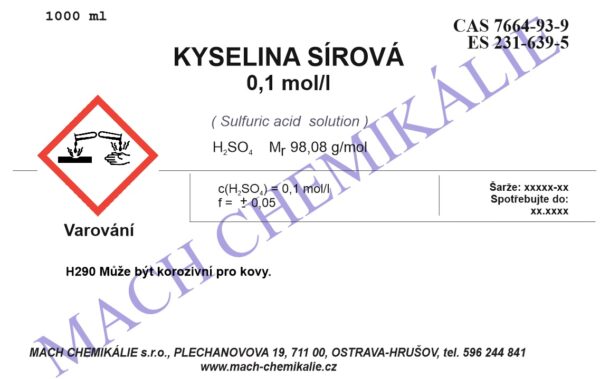 Kyselina sirova 01 mol l p.a. 1000 ml