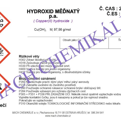 Hydroxid měďnatý p.a. * 250 g - Mach Chemikálie