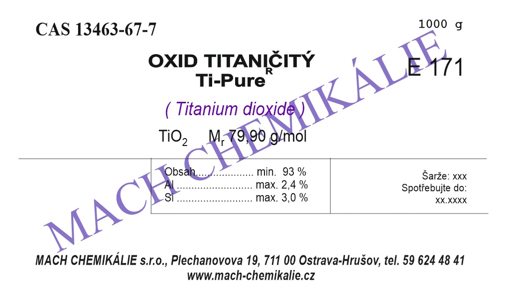 Ti Pure R 706 Oxid titaničitý Ti-Pure R-706, 1000 g - Mach Chemikálie