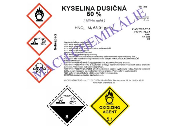 Kyselina dusičná 50 % Kyselina dusicna 50