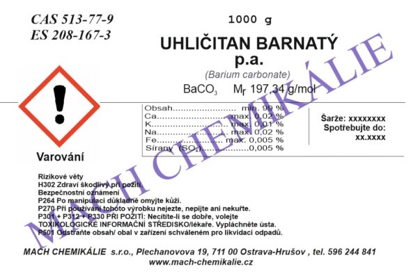 Uhličitan barnatý 1000 Uhlicitan barnaty 1000