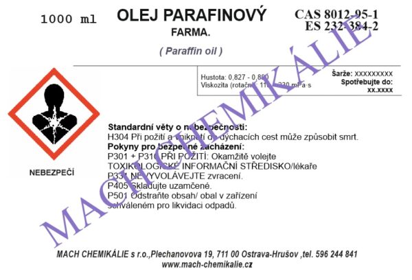 Olej parafinový 1000 Olej parafinovy 1000