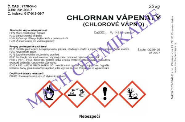 Chlorove vapno 25kg